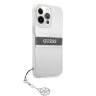 Чехол Guess 4G Stripe Hard Transparent +Silver charm для iPhone 13 Pro
