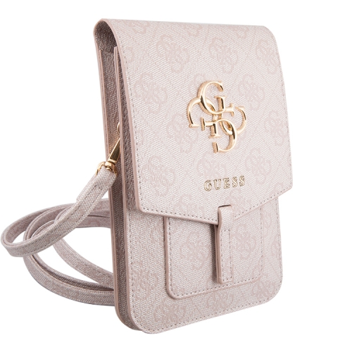 (Уценка) Сумка Guess Wallet Bag 4G Big metal logo для смартфонов, розовая
