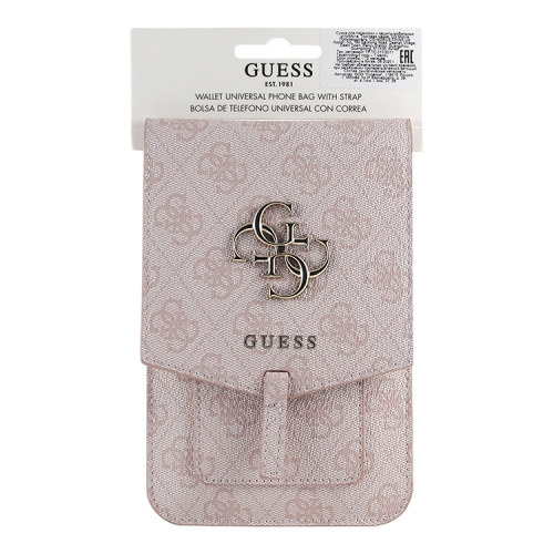 (Уценка) Сумка Guess Wallet Bag 4G Big metal logo для смартфонов, розовая