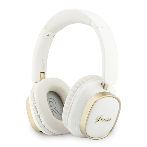 Guess наушники беспроводные накладные Bluetooth HP ENC Rectangle Satined PU Script Metal Logo White