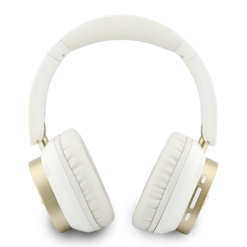 Guess наушники беспроводные накладные Bluetooth HP ENC Rectangle Satined PU Script Metal Logo White