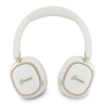 Guess наушники беспроводные накладные Bluetooth HP ENC Rectangle Satined PU Script Metal Logo White
