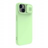 Чехол Nillkin CamShield Silky Magnetic Silicone для iPhone 14 Plus, Mint Green (magsafe)