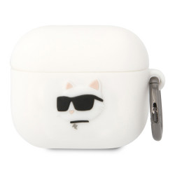 Чехол Lagerfeld Silicone case with ring NFT 3D Choupette для Airpods 3 (2021), белый