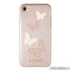 Чехол Guess Studs & Sparkles Hard Butterflies для iPhone 7/8/SE 2020, розовый