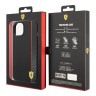 Чехол Ferrari PU Smooth/Carbon Vertical with metal logo Hard для iPhone 14 Pro, черный