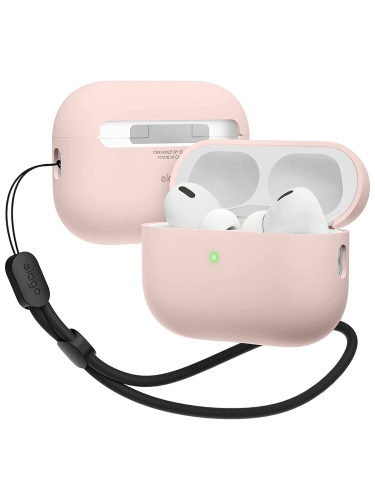 Чехол Elago Liquid case with Round strap для AirPods Pro 2, розовый