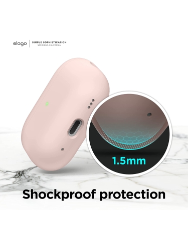 Чехол Elago Liquid case with Round strap для AirPods Pro 2, розовый