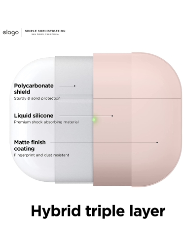 Чехол Elago Liquid case with Round strap для AirPods Pro 2, розовый