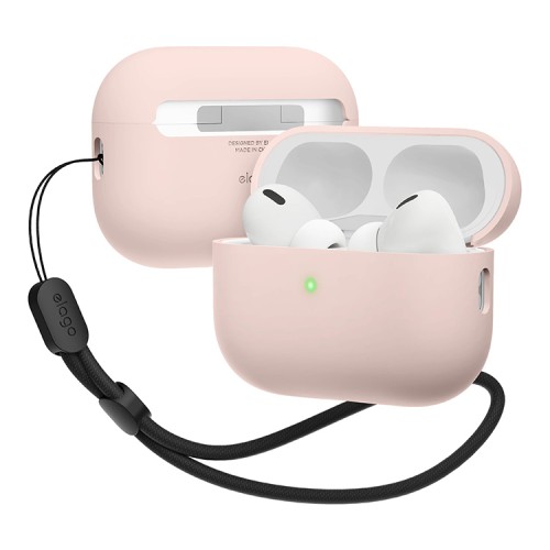 Чехол Elago Liquid case with Round strap для AirPods Pro 2, розовый