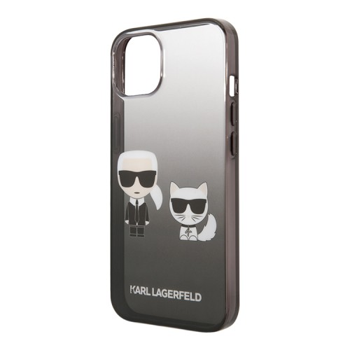Чехол Lagerfeld Karl & Choupette Hard Gradient для iPhone 14 Plus, черная рамка