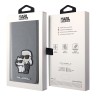Чехол Lagerfeld PU Saffiano NFT Karl & Choupette Booktype для iPhone 13 Pro Max, серебристый
