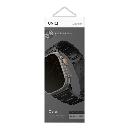 Ремешок Uniq OSTA Steel Strap для Apple Watch 49-46-45-44 мм, черный