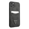 Чехол Guess PU 4G Double cardslot Metal triangle logo Hard для iPhone 11 Pro Max, черный