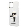 Karl Lagerfeld для iPhone 15 чехол PC/TPU NFT Karl & Choupette Hard Glitter Transparent