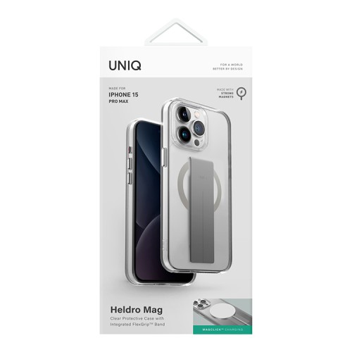 Uniq для iPhone 15 Pro Max чехол HELDRO MAG Clear (MagSafe)