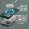 Elago для iPhone 15 Pro Max чехол PU Leather Midnight Green (MagSafe)