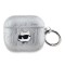 Karl Lagerfeld для Airpods 3 чехол PU Saffiano Monogram with ring NFT Metal Head Choupette Silver