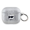 Karl Lagerfeld для Airpods 3 чехол PU Saffiano Monogram with ring NFT Metal Head Choupette Silver
