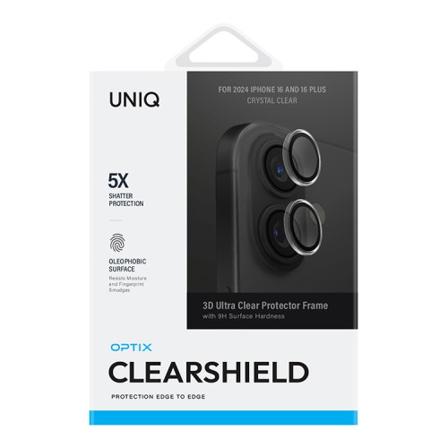 Uniq стекло для iPhone 16/16 Plus OPTIX Camera Lens ClearShield Clear
