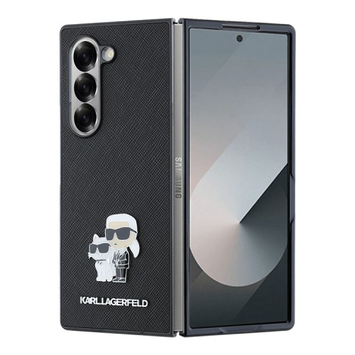 Karl Lagerfeld для Galaxy Z Fold 6 чехол PU-кожа Saffiano Karl&Choupette метал.значок, черный