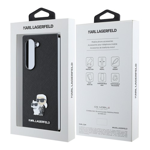 Karl Lagerfeld для Galaxy Z Fold 6 чехол PU-кожа Saffiano Karl&Choupette метал.значок, черный