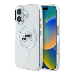Karl Lagerfeld для iPhone 16 чехол PC/TPU NFT Karl&Choupette прозрачный (MagSafe)