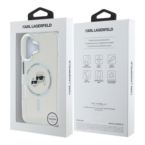 Karl Lagerfeld для iPhone 16 чехол PC/TPU NFT Karl&Choupette прозрачный (MagSafe)