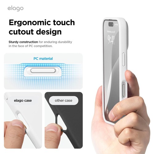 Elago для iPhone 16 Pro чехол Soft silicone (Liquid) White