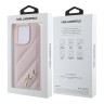 Karl Lagerfeld для iPhone 16 Pro чехол PU Quilted Signature metal logo Hard Pink