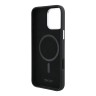 DKNY для iPhone 16 Pro чехол Liquid Silicone Metal logo and Camera frame Hard Black (MagSafe)