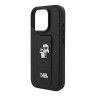 Karl Lagerfeld для iPhone 16 Pro чехол GripStand PU Saffiano NFT Karl & Choupette metal Hard Black