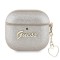 Guess для Airpods 4 чехол PU leather with Script metal logo and Heart charm Gold