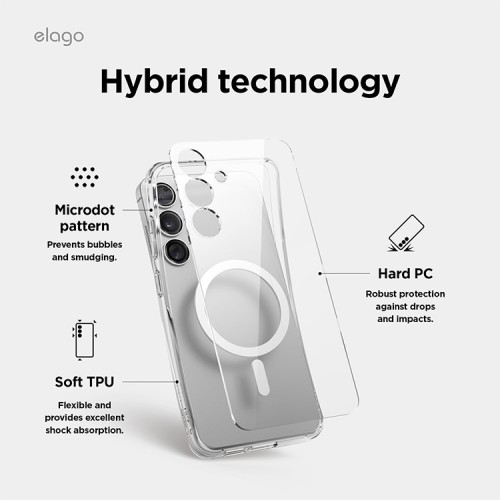 Elago для Galaxy S25+ чехол HYBRID (pc/tpu) Clear (Magnetic)