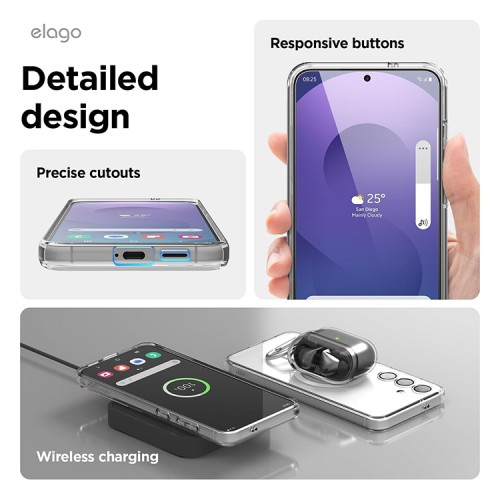 Elago для Galaxy S25+ чехол HYBRID (pc/tpu) Clear (Magnetic)
