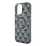Guess для iPhone 16 Pro Max чехол PC/TPU Jet Set Trianlge logo Metal camera Hard Black (MagSafe)