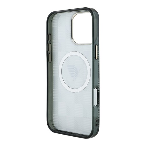 Guess для iPhone 16 Pro Max чехол PC/TPU Jet Set Trianlge logo Metal camera Hard Black (MagSafe)