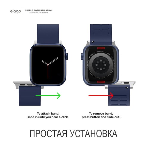 Ремешок Elago Premium Rubber для Apple Watch 42-41-40 mm, синий