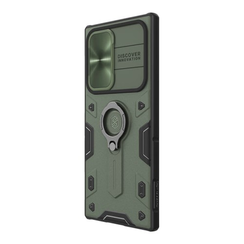 Противоударный чехол Nillkin CamShield Armor для Galaxy S22 Ultra, зеленый