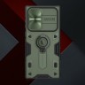 Противоударный чехол Nillkin CamShield Armor для Galaxy S22 Ultra, зеленый