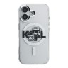 Karl Lagerfeld для iPhone 16 чехол PC/TPU Sketch Karl&Choupette Glitter Transparent (MagSafe)