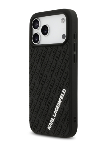 Karl Lagerfeld для iPhone 17 Pro Max чехол 3D Rubber Multi Logo Hard Black
