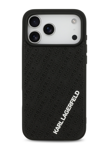 Karl Lagerfeld для iPhone 17 Pro Max чехол 3D Rubber Multi Logo Hard Black