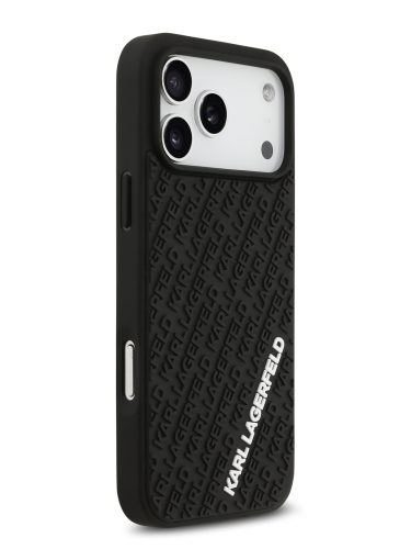 Karl Lagerfeld для iPhone 17 Pro Max чехол 3D Rubber Multi Logo Hard Black