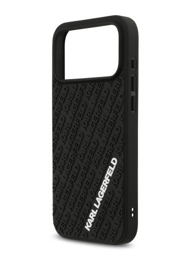 Karl Lagerfeld для iPhone 17 Pro Max чехол 3D Rubber Multi Logo Hard Black