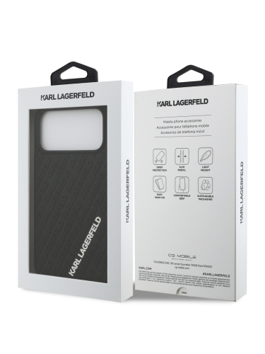 Karl Lagerfeld для iPhone 17 Pro Max чехол 3D Rubber Multi Logo Hard Black