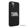 Чехол Karl Lagerfeld Liquid silicone Stack logo Hard для iPhone 12 Pro Max, черный