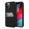 Чехол Karl Lagerfeld Liquid silicone Stack logo Hard для iPhone 12 Pro Max, черный
