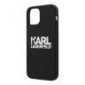 Чехол Karl Lagerfeld Liquid silicone Stack logo Hard для iPhone 12 Pro Max, черный