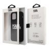 Чехол Karl Lagerfeld Liquid silicone Stack logo Hard для iPhone 12 Pro Max, черный